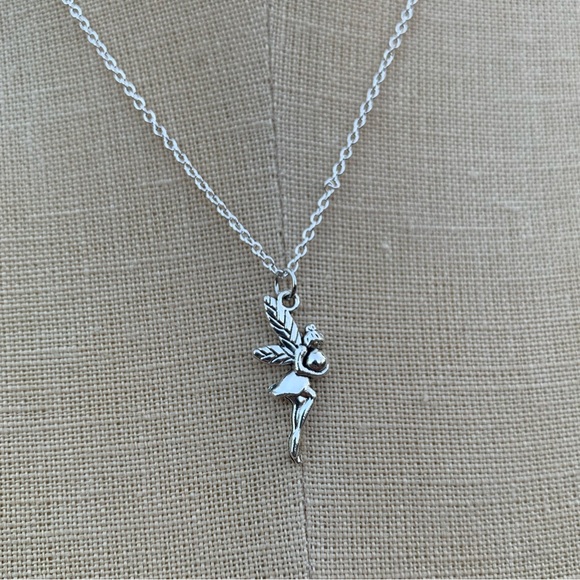 NWT Sterling Silver Plated Chain & Alloy Fairy Charm Necklace - Picture 3 of 13